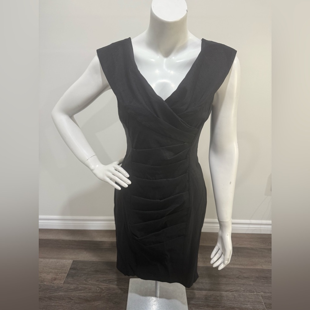 Calvin Klein Black Ruched Sheath Mini Dress